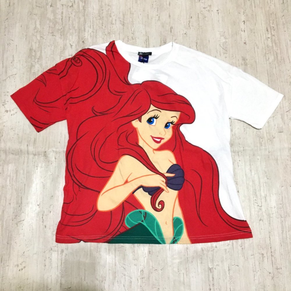 Zara Red and White Ariel Graphic Tee - Picture 3 of 7